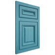Shiloh Cabinetry Flush Inset Manchester Alder Plain Cut Aqua Door