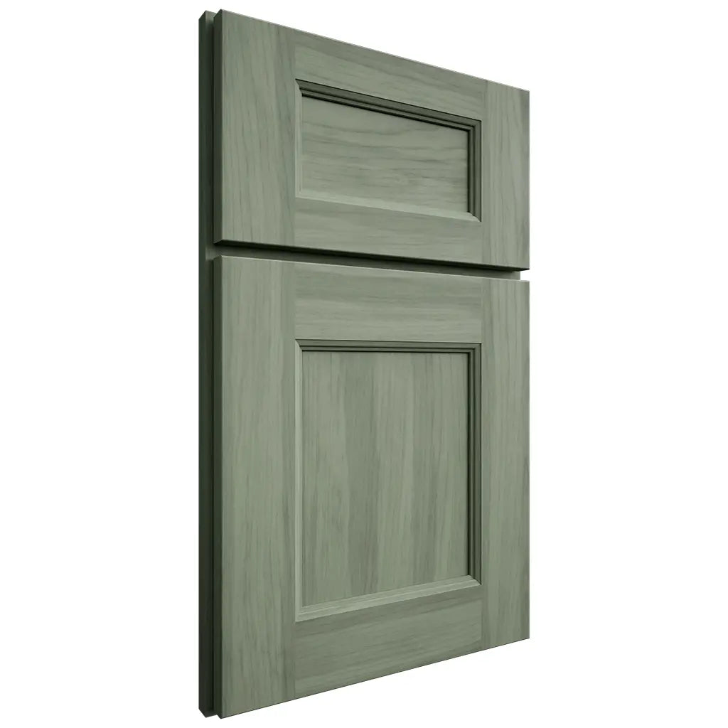 Shiloh Cabinetry Flush Inset Manchester Hickory Plain Cut Moss Door