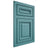Shiloh Cabinetry Flush Inset Manchester Red Oak Plain Cut Aqua Door