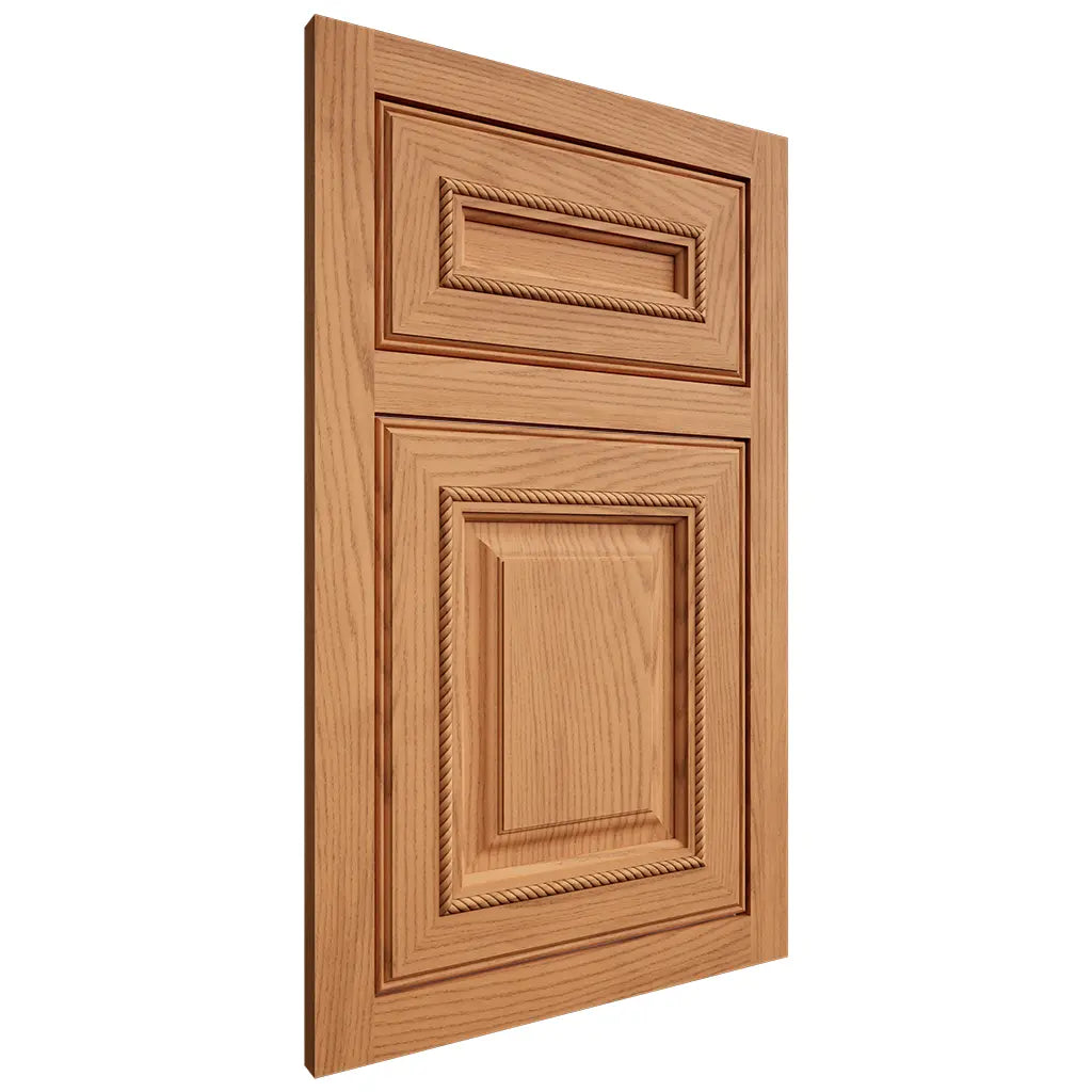 Shiloh Cabinetry Flush Inset Manchester Red Oak Plain Cut Medium Door