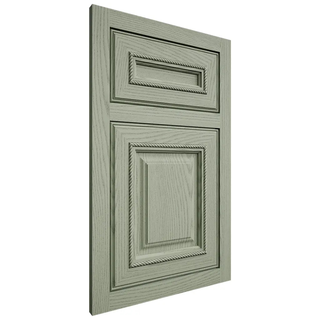 Shiloh Cabinetry Flush Inset Manchester Red Oak Plain Cut Moss Door