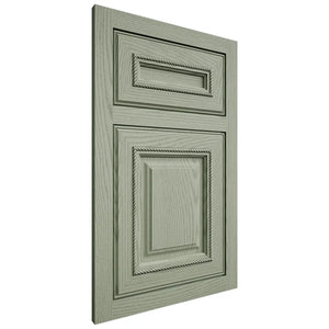Shiloh Cabinetry Flush Inset Manchester Red Oak Plain Cut Moss Door