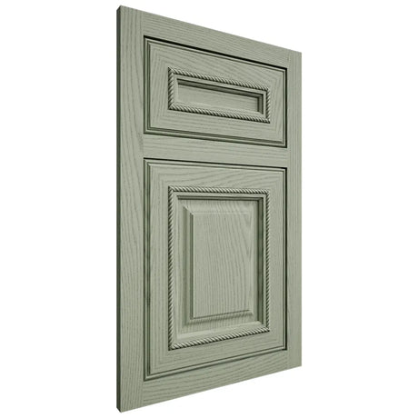 Shiloh Cabinetry Flush Inset Manchester Red Oak Plain Cut Moss Door