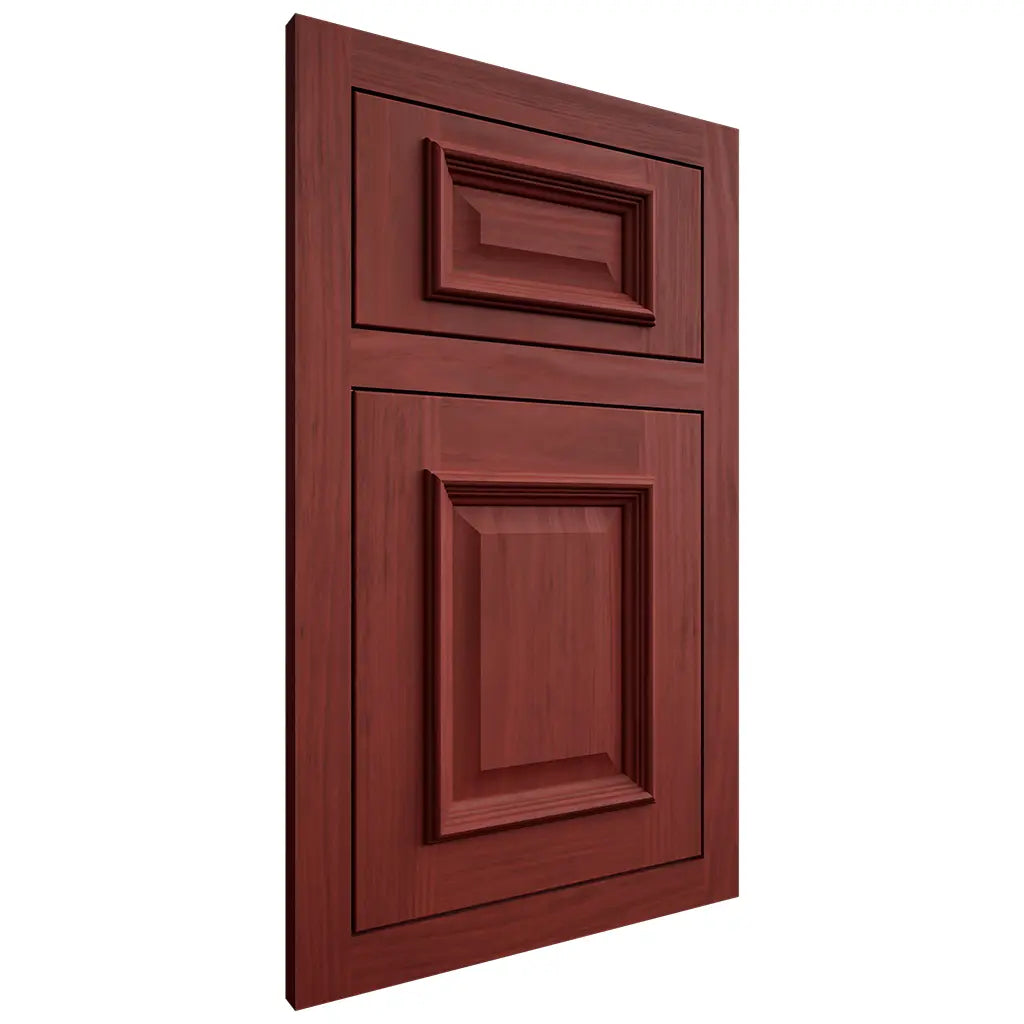 Shiloh Cabinetry Flush Inset Montgomery Cherry Plain Cut Red Door