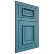 Shiloh Cabinetry Flush Inset Montgomery Hickory Plain Cut Aqua Door