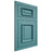 Shiloh Cabinetry Flush Inset Montgomery Red Oak Plain Cut Aqua Door