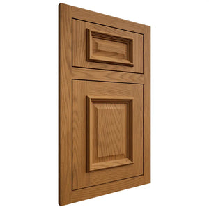 Shiloh Cabinetry Flush Inset Montgomery Red Oak Plain Cut Autumn Door