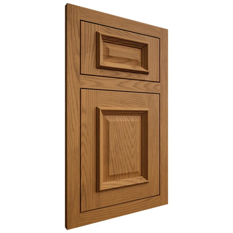 Shiloh Cabinetry Flush Inset Montgomery Red Oak Plain Cut Autumn Door
