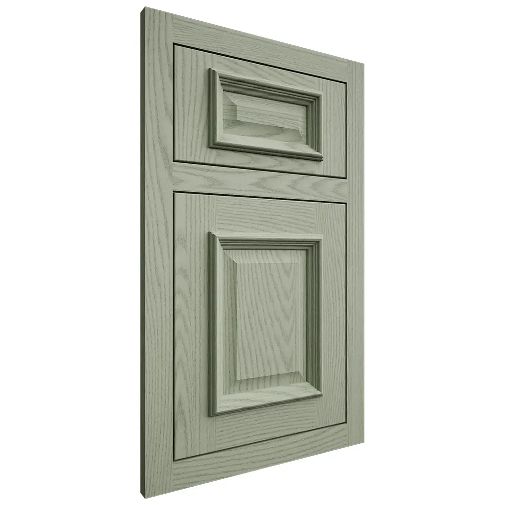 Shiloh Cabinetry Flush Inset Montgomery Red Oak Plain Cut Moss Door