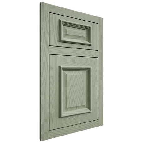 Shiloh Cabinetry Flush Inset Montgomery Red Oak Plain Cut Moss Door
