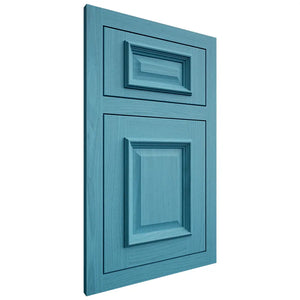 Shiloh Cabinetry Flush Inset Montgomery White Oak Plain Cut Aqua Door