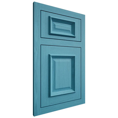 Shiloh Cabinetry Flush Inset Montgomery White Oak Plain Cut Aqua Door