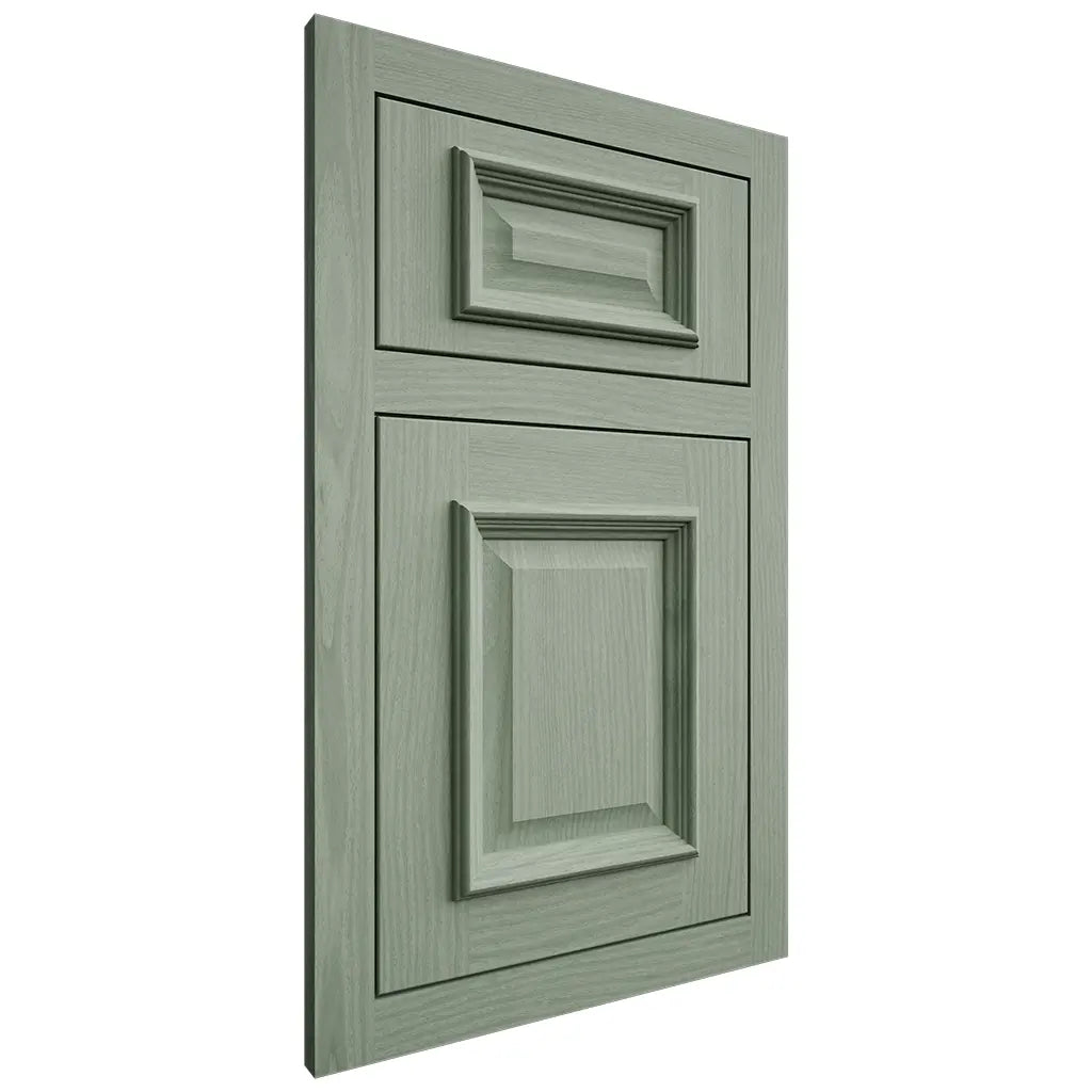 Shiloh Cabinetry Flush Inset Montgomery White Oak Plain Cut Moss Door