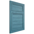Shiloh Cabinetry Flush Inset Napa Horizontal Hickory Plain Cut Aqua Door