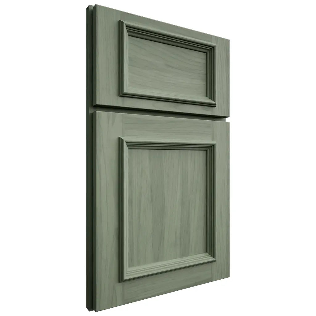 Shiloh Cabinetry Flush Inset Napa Horizontal Hickory Plain Cut Moss Door