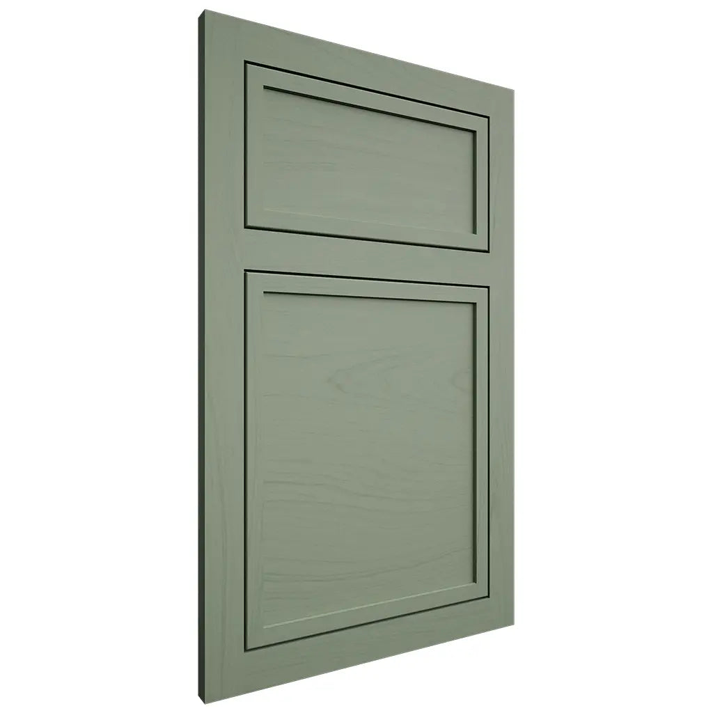 Shiloh Cabinetry Flush Inset Napa Horizontal Poplar Plain Cut Moss Door