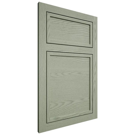 Shiloh Cabinetry Flush Inset Napa Horizontal Red Oak Plain Cut Moss Door