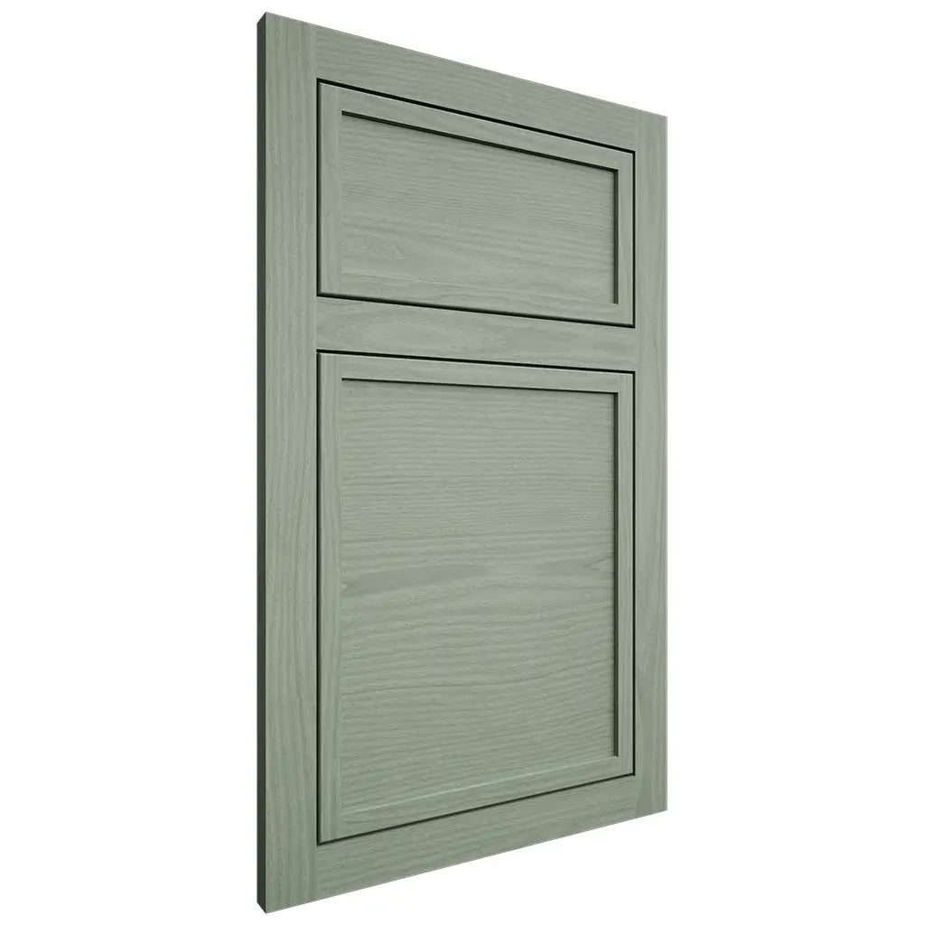 Shiloh Cabinetry Flush Inset Napa Horizontal White Oak Plain Cut Moss Door