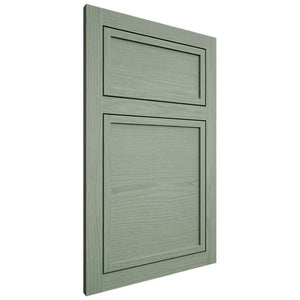 Shiloh Cabinetry Flush Inset Napa Horizontal White Oak Plain Cut Moss Door