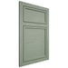 Shiloh Cabinetry Flush Inset Napa Horizontal White Oak Plain Cut Moss Door