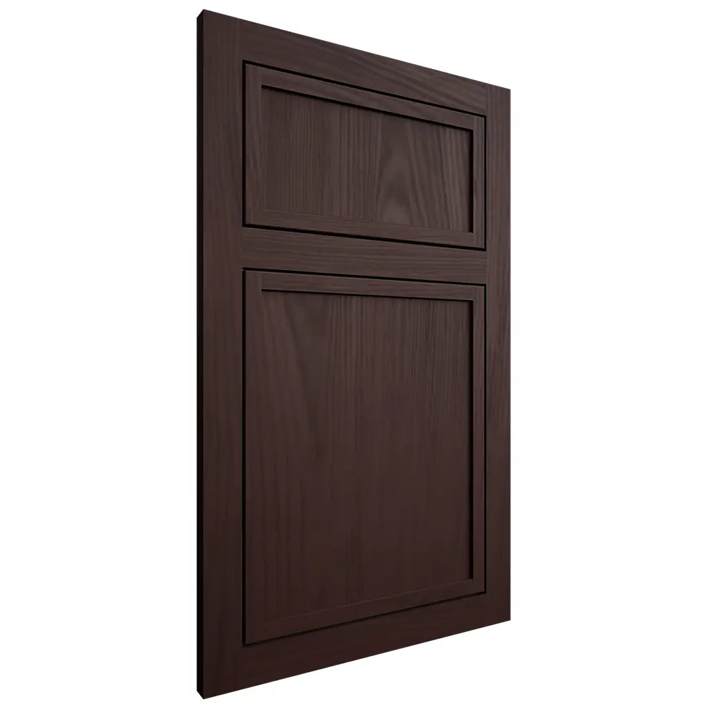 Shiloh Cabinetry Flush Inset Napa Vertical Alder Plain Cut Bistre Door