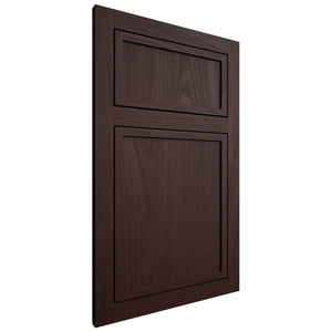 Shiloh Cabinetry Flush Inset Napa Vertical Alder Plain Cut Bistre Door