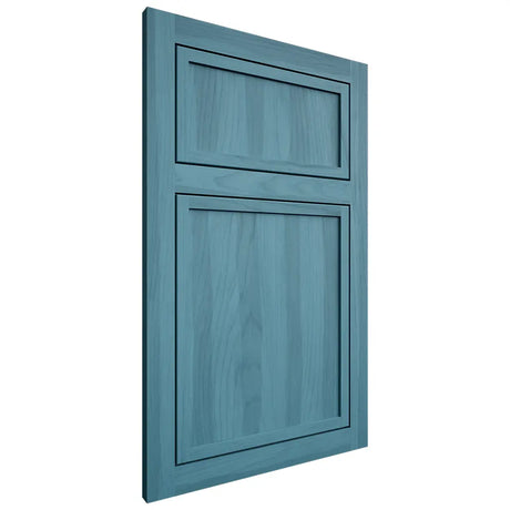 Shiloh Cabinetry Flush Inset Napa Vertical Hickory Plain Cut Aqua Door