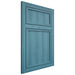 Shiloh Cabinetry Flush Inset Napa Vertical Hickory Plain Cut Aqua Door