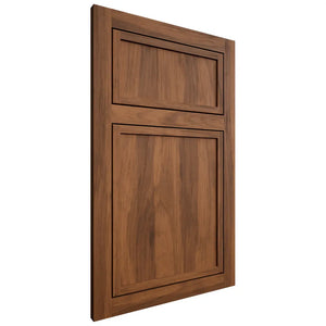 Shiloh Cabinetry Flush Inset Napa Vertical Hickory Plain Cut Burnt Sugar Door