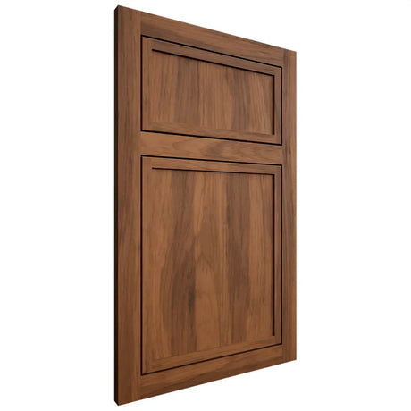 Shiloh Cabinetry Flush Inset Napa Vertical Hickory Plain Cut Burnt Sugar Door