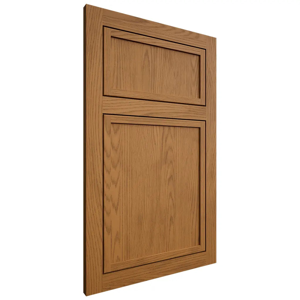 Shiloh Cabinetry Flush Inset Napa Vertical Red Oak Plain Cut Autumn Door