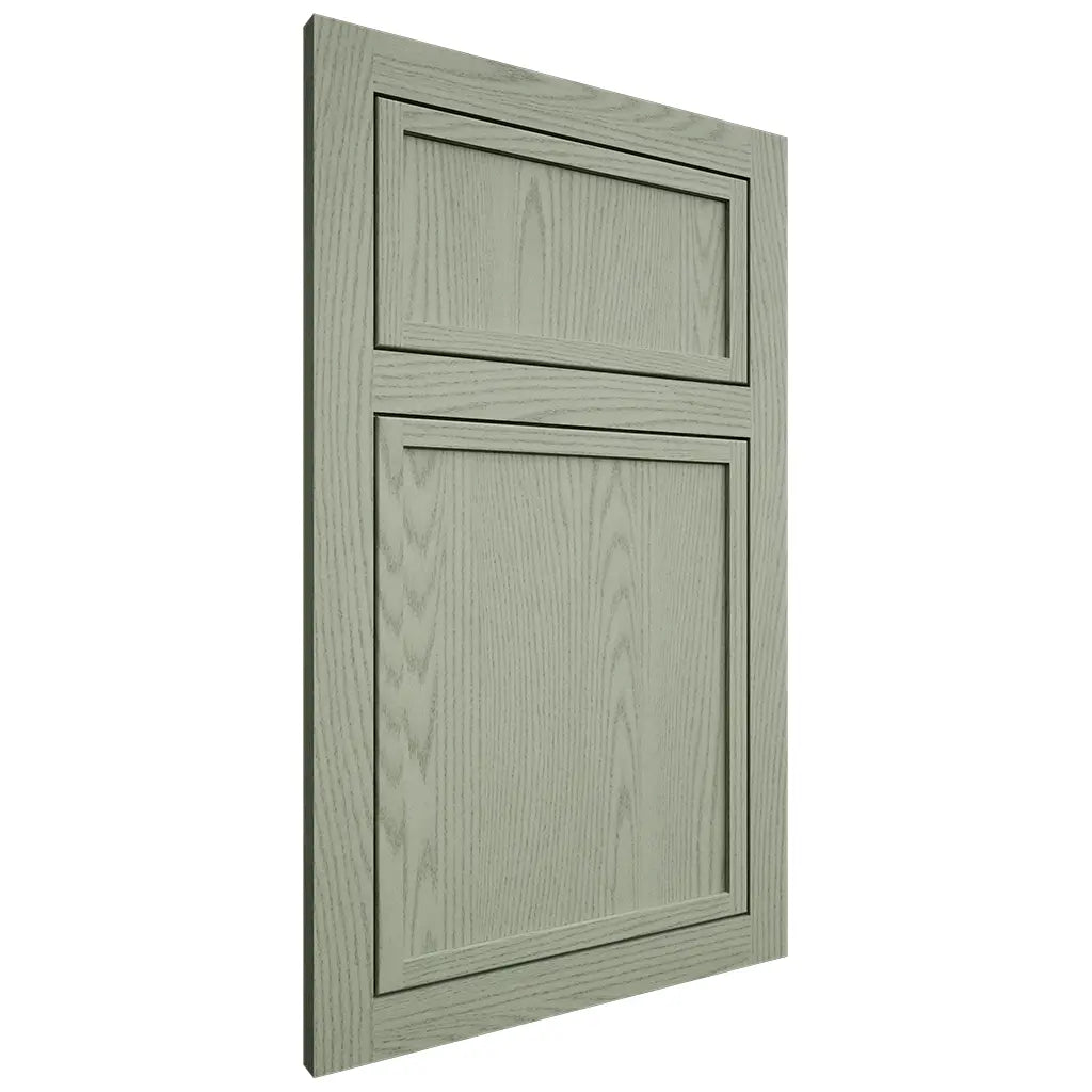 Shiloh Cabinetry Flush Inset Napa Vertical Red Oak Plain Cut Moss Door