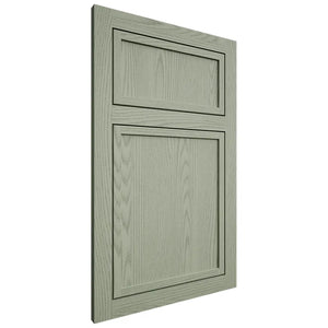 Shiloh Cabinetry Flush Inset Napa Vertical Red Oak Plain Cut Moss Door