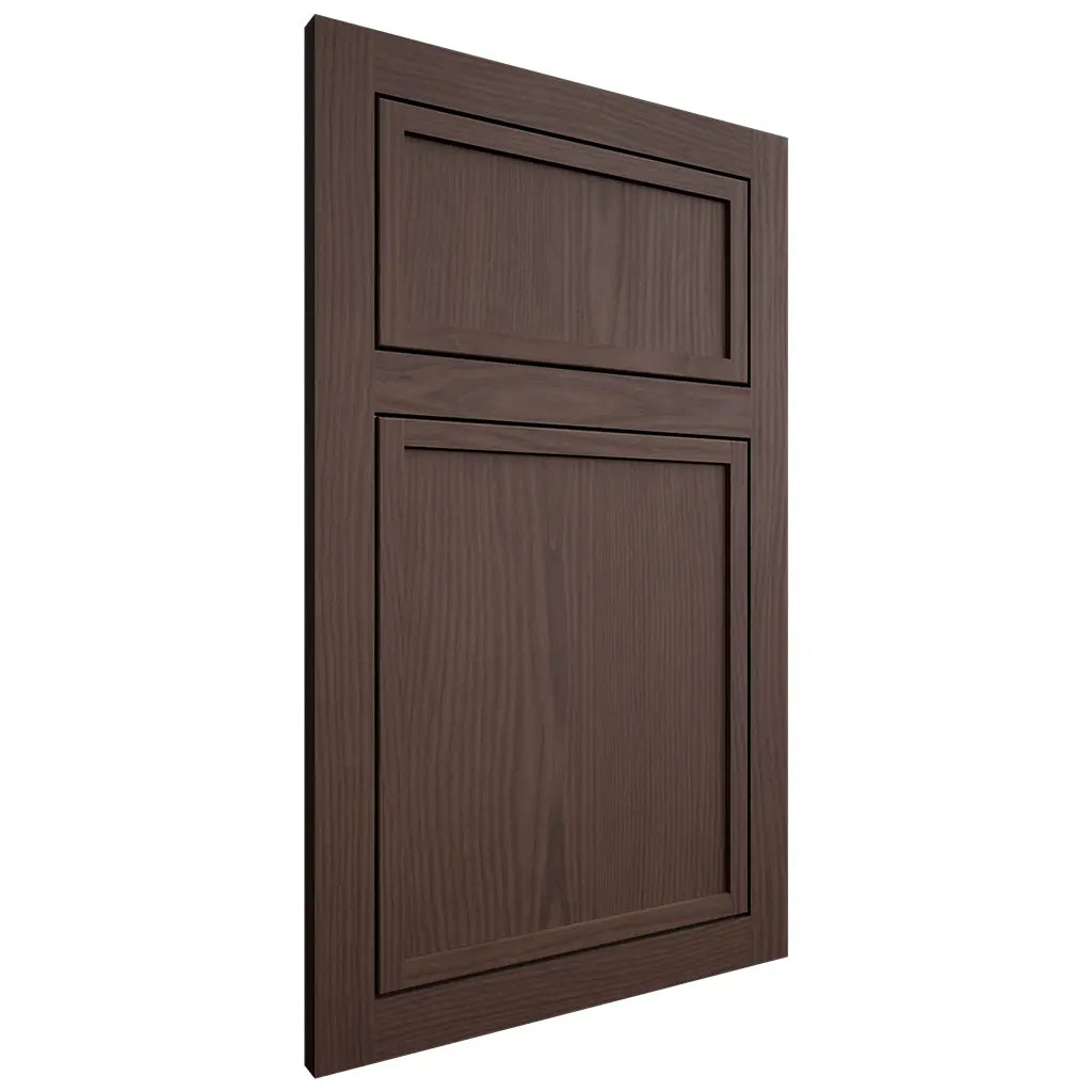 Shiloh Cabinetry Flush Inset Napa Vertical White Oak Plain Cut Dusk Door
