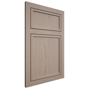 Shiloh Cabinetry Flush Inset Napa Vertical White Oak Plain Cut Whitewash Door
