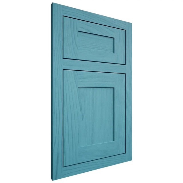 Shiloh Cabinetry Flush Inset New Haven Alder Plain Cut Aqua Door