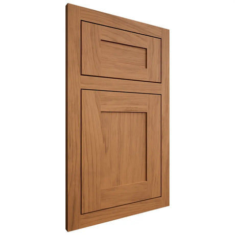 Shiloh Cabinetry Flush Inset New Haven Alder Plain Cut Caramel Door