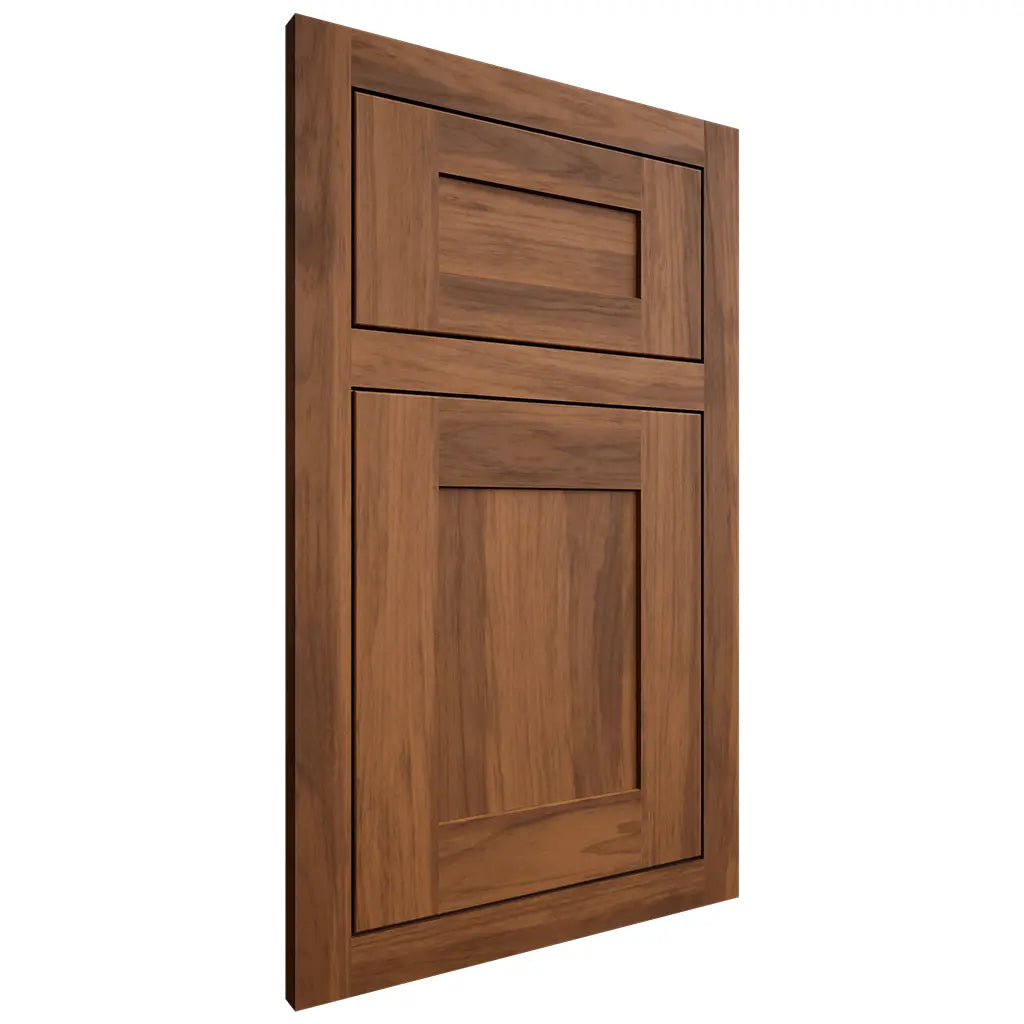 Shiloh Cabinetry Flush Inset New Haven Hickory Plain Cut Burnt Sugar Door