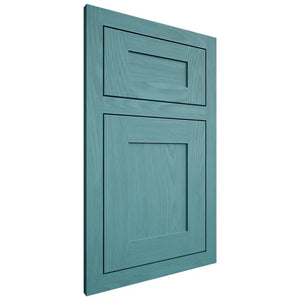 Shiloh Cabinetry Flush Inset New Haven Red Oak Plain Cut Aqua Door