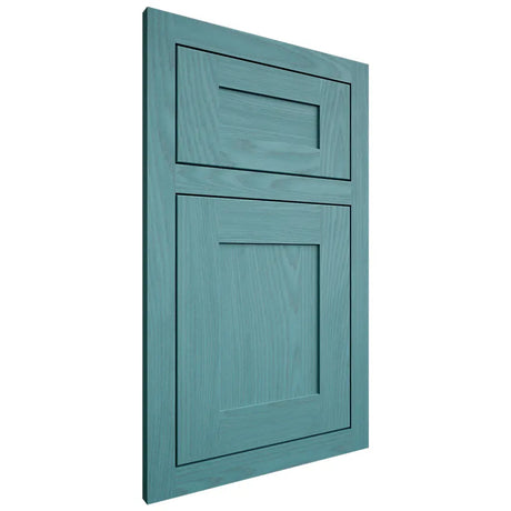 Shiloh Cabinetry Flush Inset New Haven Red Oak Plain Cut Aqua Door