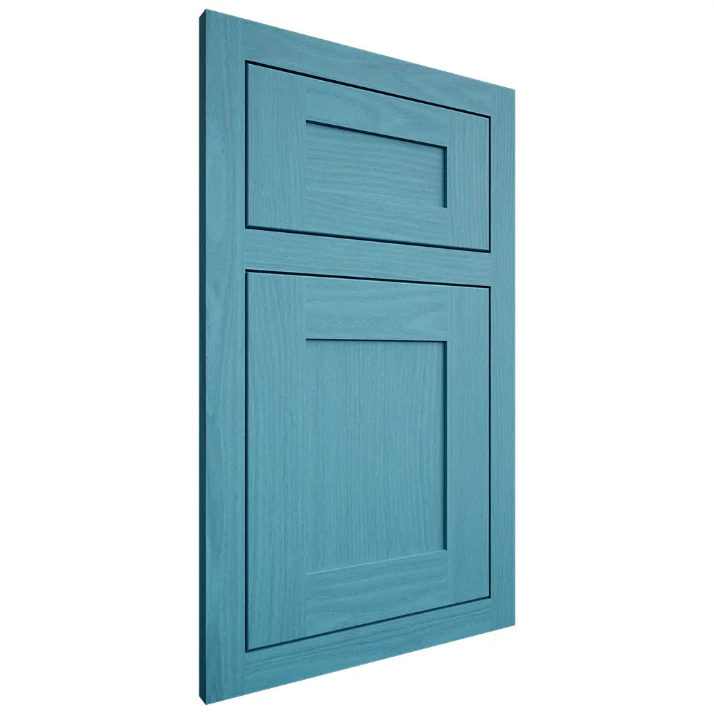 Shiloh Cabinetry Flush Inset New Haven White Oak Plain Cut Aqua Door