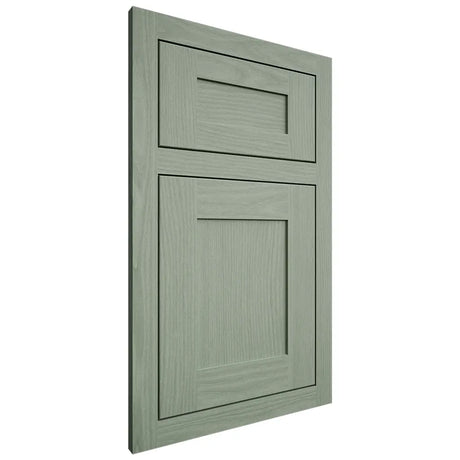 Shiloh Cabinetry Flush Inset New Haven White Oak Plain Cut Moss Door