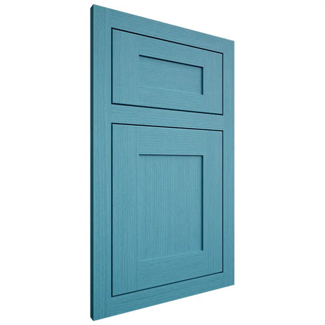 Shiloh Cabinetry Flush Inset New Haven White Oak Rift Cut Aqua Door