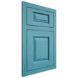 Shiloh Cabinetry Flush Inset Oxford Alder Plain Cut Aqua Door