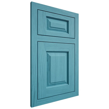Shiloh Cabinetry Flush Inset Oxford Alder Plain Cut Aqua Door