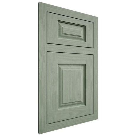 Shiloh Cabinetry Flush Inset Oxford White Oak Plain Cut Moss Door