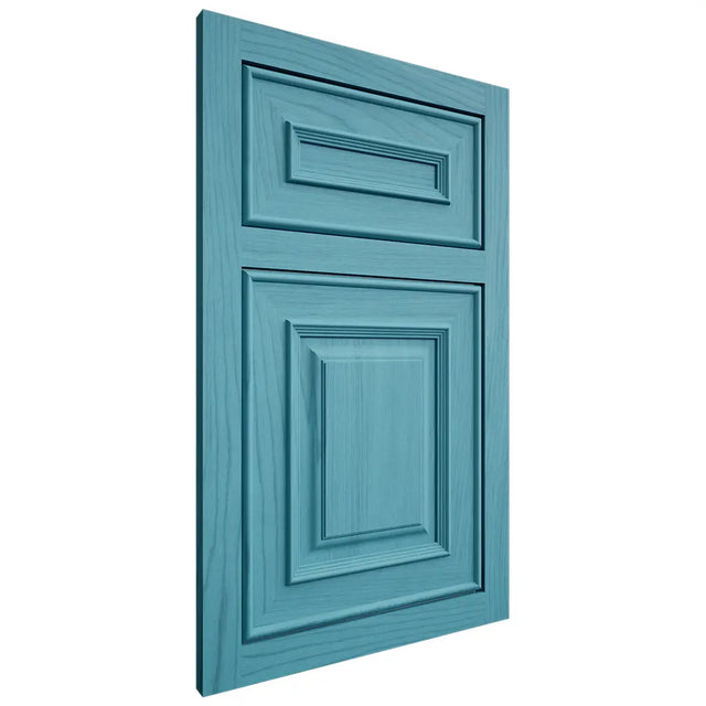 Shiloh Cabinetry Flush Inset Portland Alder Plain Cut Aqua Door