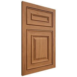 Shiloh Cabinetry Flush Inset Portland Alder Plain Cut Caramel Door