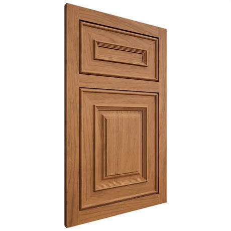 Shiloh Cabinetry Flush Inset Portland Alder Plain Cut Caramel Door