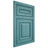 Shiloh Cabinetry Flush Inset Portland Red Oak Plain Cut Aqua Door